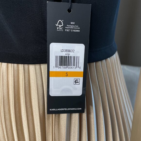 KARL LAGERFELD Pleated Cut Out Dress NWT Sz Sm - Picture 11 of 12
